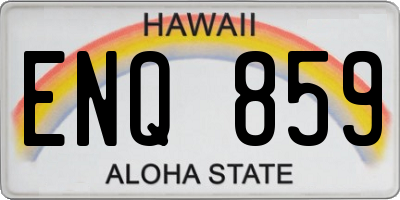 HI license plate ENQ859