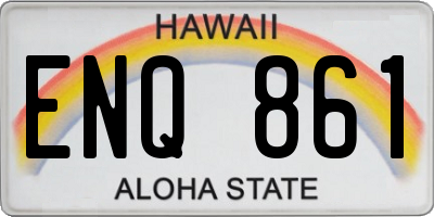 HI license plate ENQ861