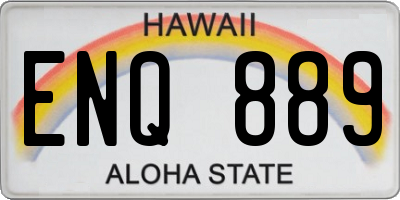 HI license plate ENQ889