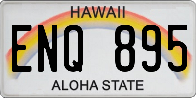 HI license plate ENQ895