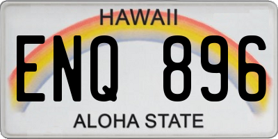 HI license plate ENQ896