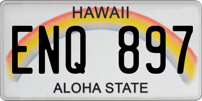 HI license plate ENQ897
