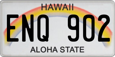 HI license plate ENQ902