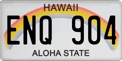 HI license plate ENQ904
