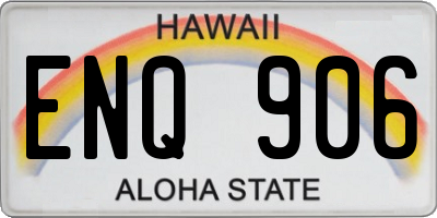 HI license plate ENQ906