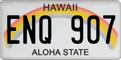 HI license plate ENQ907