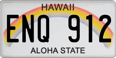 HI license plate ENQ912