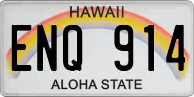 HI license plate ENQ914