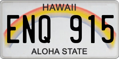 HI license plate ENQ915