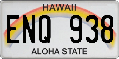 HI license plate ENQ938