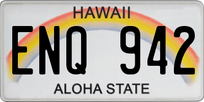 HI license plate ENQ942