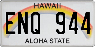 HI license plate ENQ944