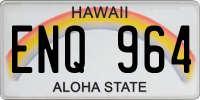 HI license plate ENQ964