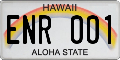 HI license plate ENR001