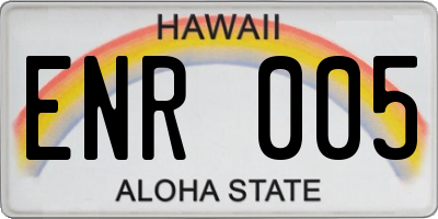 HI license plate ENR005