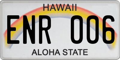 HI license plate ENR006