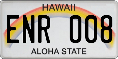 HI license plate ENR008