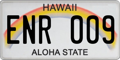 HI license plate ENR009