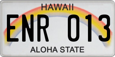 HI license plate ENR013