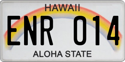 HI license plate ENR014