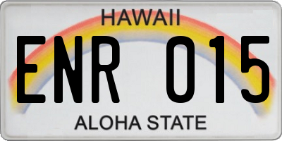 HI license plate ENR015