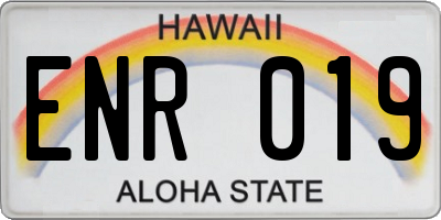HI license plate ENR019