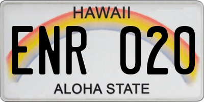 HI license plate ENR020