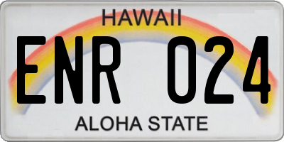 HI license plate ENR024