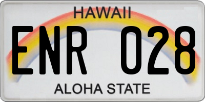 HI license plate ENR028
