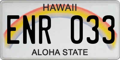 HI license plate ENR033