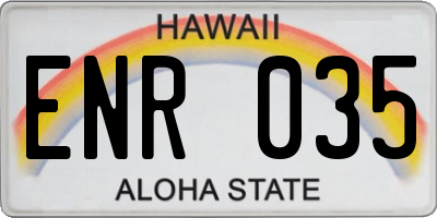 HI license plate ENR035