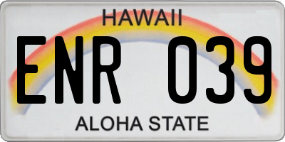 HI license plate ENR039