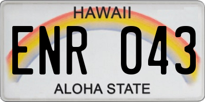 HI license plate ENR043