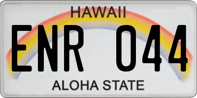 HI license plate ENR044