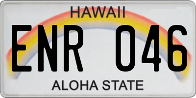 HI license plate ENR046