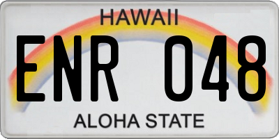 HI license plate ENR048
