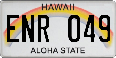 HI license plate ENR049