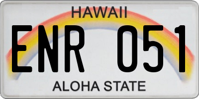 HI license plate ENR051