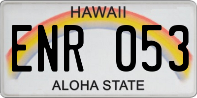 HI license plate ENR053
