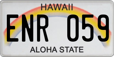 HI license plate ENR059