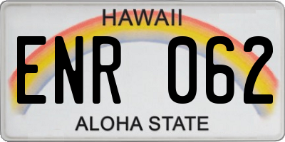 HI license plate ENR062