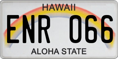HI license plate ENR066