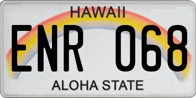 HI license plate ENR068