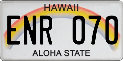HI license plate ENR070