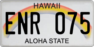 HI license plate ENR075