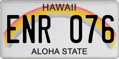 HI license plate ENR076