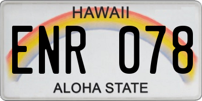 HI license plate ENR078