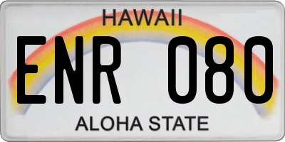 HI license plate ENR080