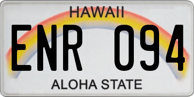 HI license plate ENR094