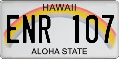 HI license plate ENR107
